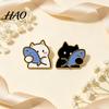 Animal Clothing Accessories Holding Fish Cartoon Cat Brooch, Enamel Kitten Alloy Badge Pin, Brooch for Backpacks Hats Scarves Jackets Zinc Accessory