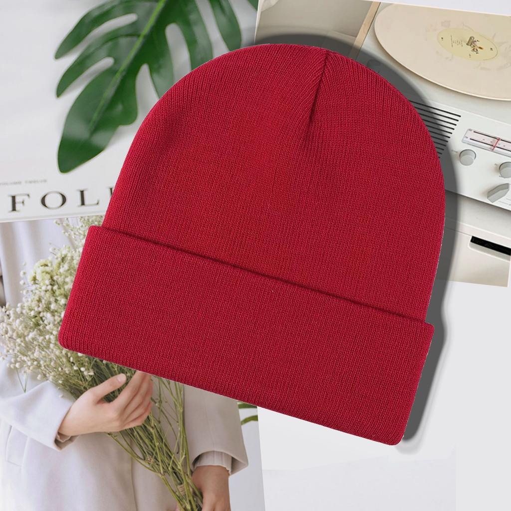 Winter Warm Skull Cap Soft Beanie Hat Thick Breathable Waterproof 100% Acrylic Watch Cap for Skiing Travel Cycling Outdoor Use