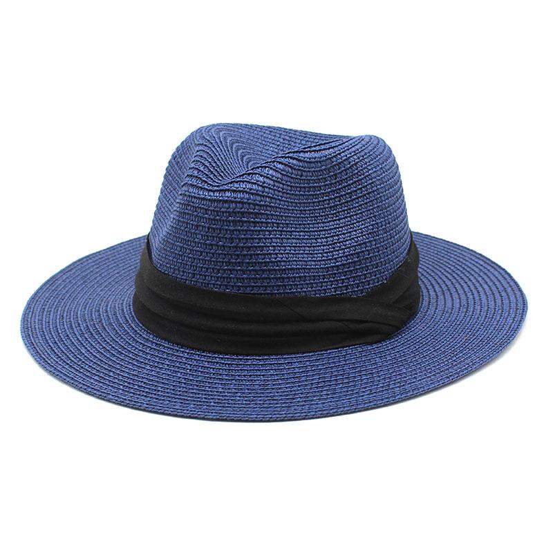 Summer Panama Straw Hat British Top Hat Men'S And Women'S Foldable Sunshade Beach Hat Sunscreen Hat