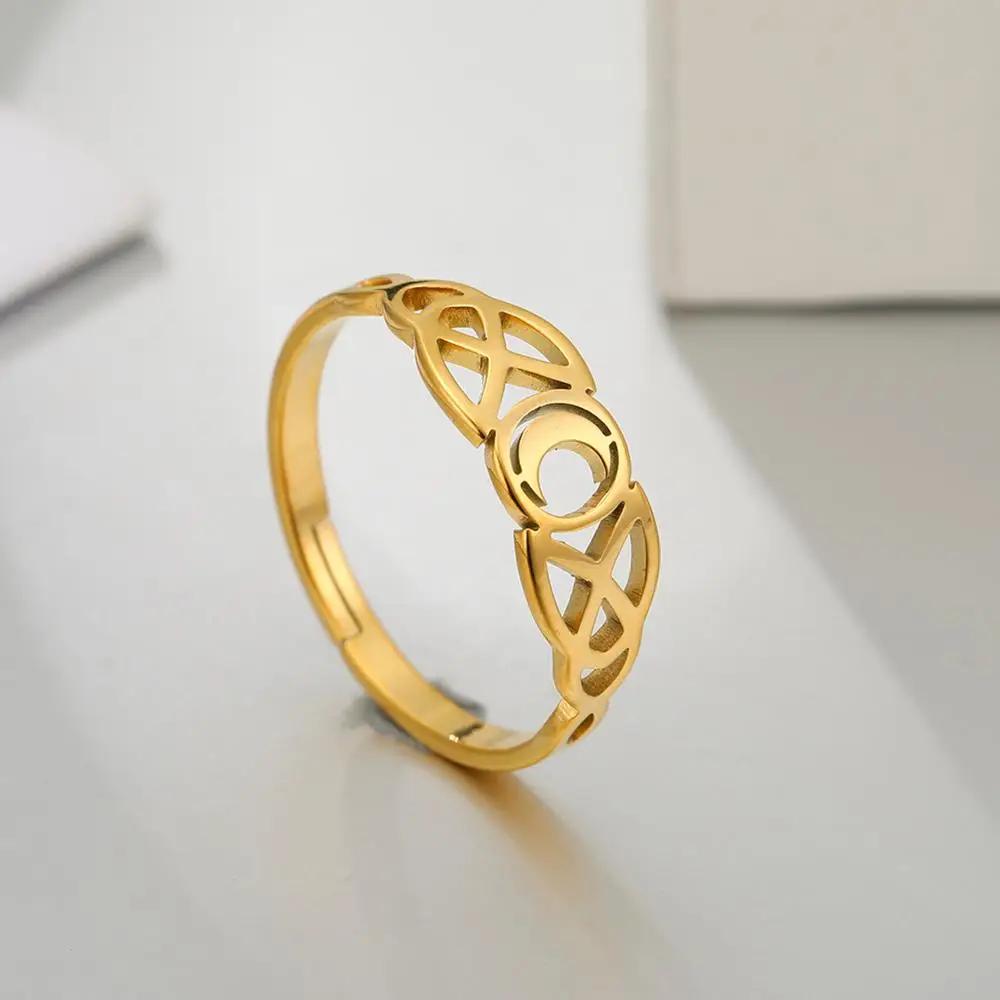 Skyrim Mond Irische Knoten Edelstahl Verstellbarer Ring Damenmode Retro Hochzeit Jahrestag Geschenk Schmuck Neu 2026