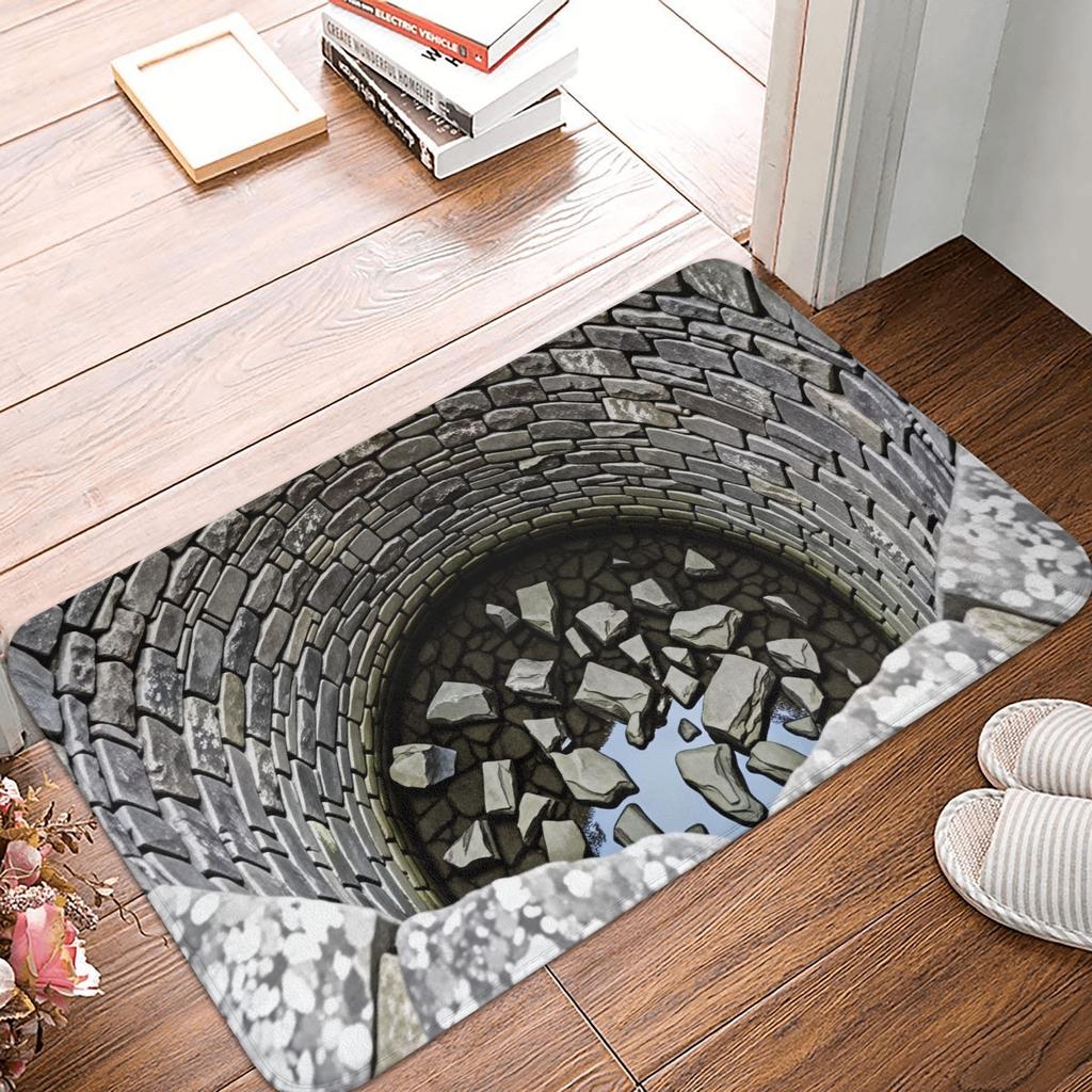 3D Optical Illusion Bear Doormat Non-Slip Bath Kitchen Mat Living Room Floor Door Entrance Carpet Rug