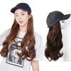 Wig with Long Curly Hat Cap with Perfect As a Sun UV for Everyday Light Brown Women's Hat, Wig, Included, Hair, Semi-long, Natural, Convenient,