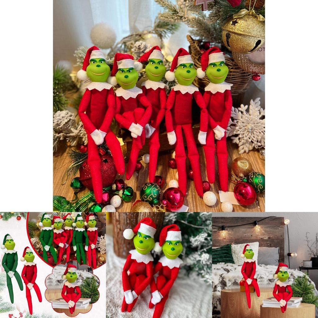 Vánoční panenka Grinch Dekorace Měkká Pohodlná A Perfektní Jako Sváteční Ozdoby A Dárky