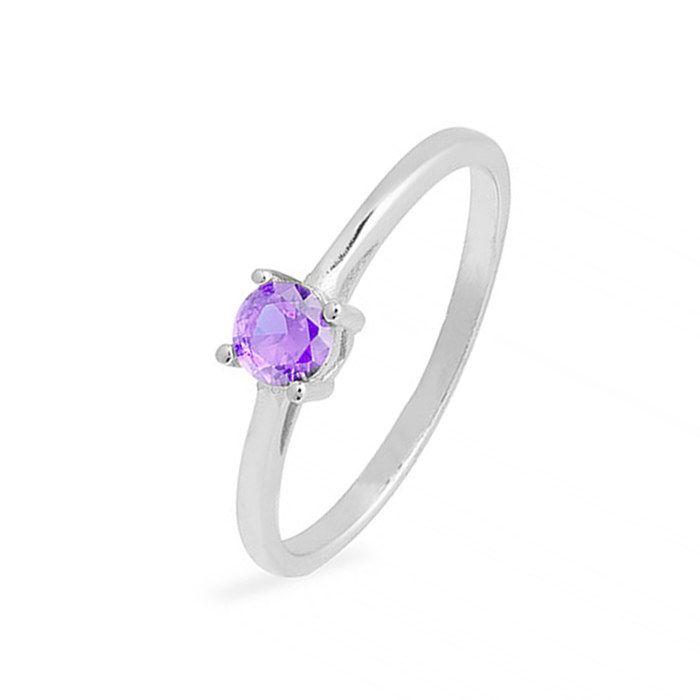 Bague - Luxenter - Otieno - Argent 925 - Zircone Améthyste - Finition Rhodiée