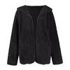 Womens Plush Jacket Oversized Jacket Coat With Pockets Open Front Hooded Fuzzy Cardigan