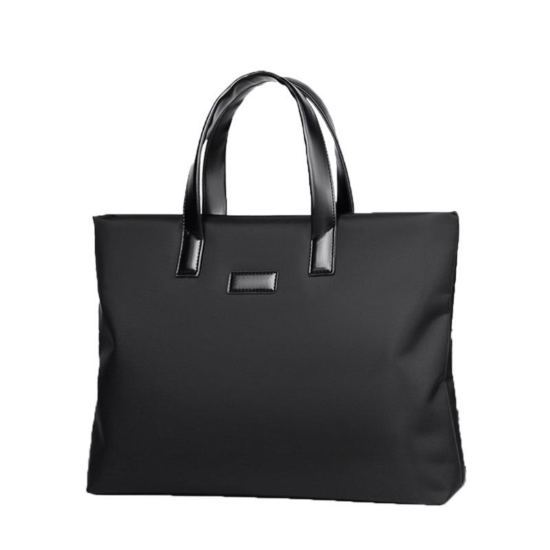 Fashionable Men's Briefcase Portable Casual Women's File Bag Commuting Waterproof Computer Bag Oxford Cloth Conference Bag