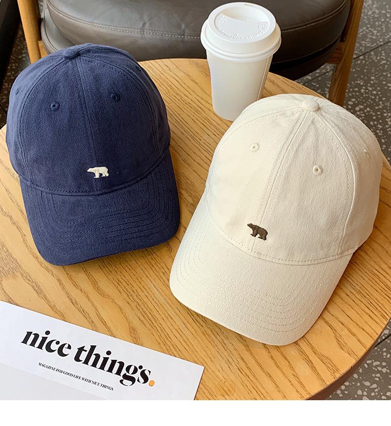 Modische Baseballkappe für Damen und Herren Stickerei Eisbär Hip Hop Snapback Caps Baumwolle Sonnenhüte Unisex Einfarbig Schirmmützen