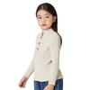 Autumn/Winter Girls' Mid-High Neck Ribbed Knit Sweater Top
