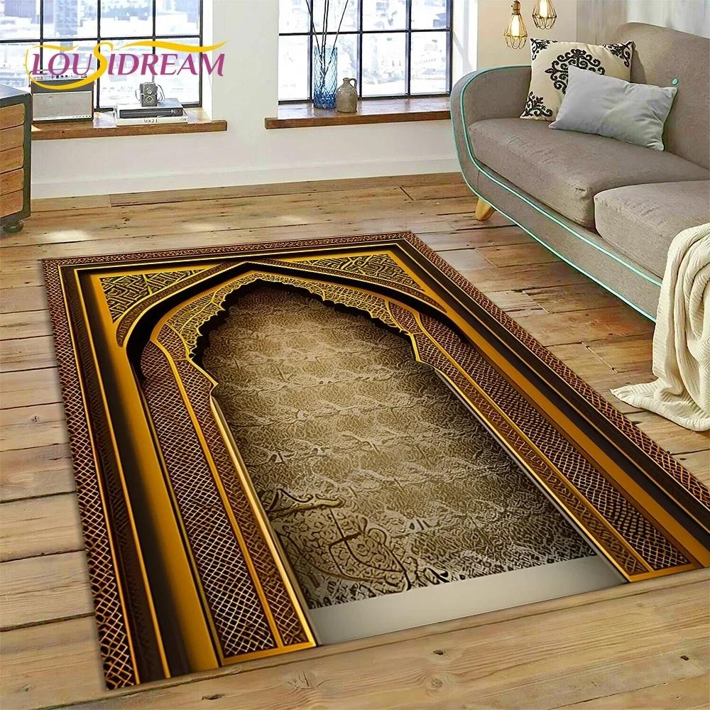 Muslimský Islám Modlitba Klečící Poly Podložky Mandala Koberec Kobereček do Ložnice Obývacího Pokoje Domácí Dekorace na Pohovku,Velká Dekorativní Podlahová Rohož