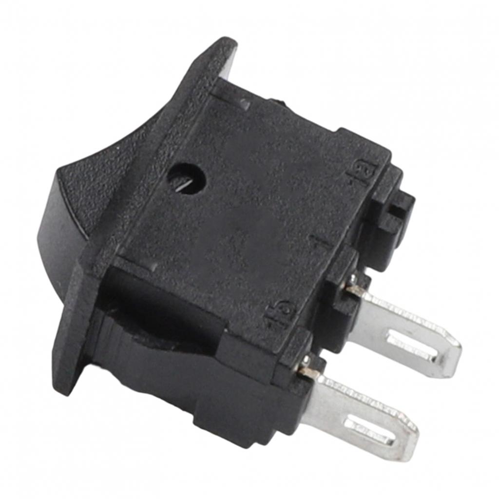 10PCS For Mini Rocker Switch 2 Pin ON OFF SPST Black Red for Cars Household Use