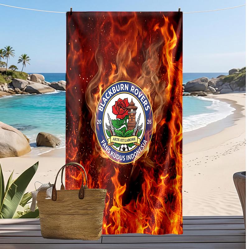 Telo Mare con Stampa Calcio Blackburn Rovers, Telo Grande Morbido Asciugatura Rapida per Spiaggia Campeggio Nuoto