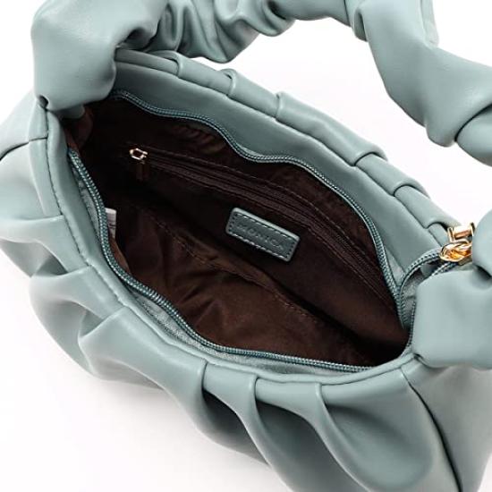 Monica Gathered Black One-Handle Handbag, Women's, (10)