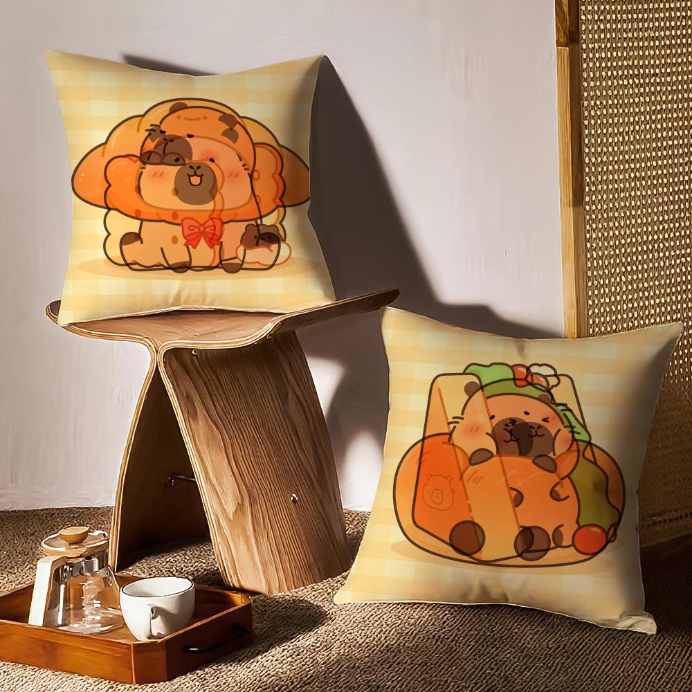 Guinea Pig Cake Cushion Cover Anti-dustmite Pillowcase Invisible Zipper Silky Short Plush Sofa Cushion Cover