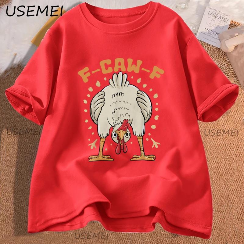 F Caw F Chicken TShirt Funny Bird Lovers Farm Animal T Shirt FCawF Chicken Humor Tshirt Crew Neck Short Sleeve Tees Fashion S