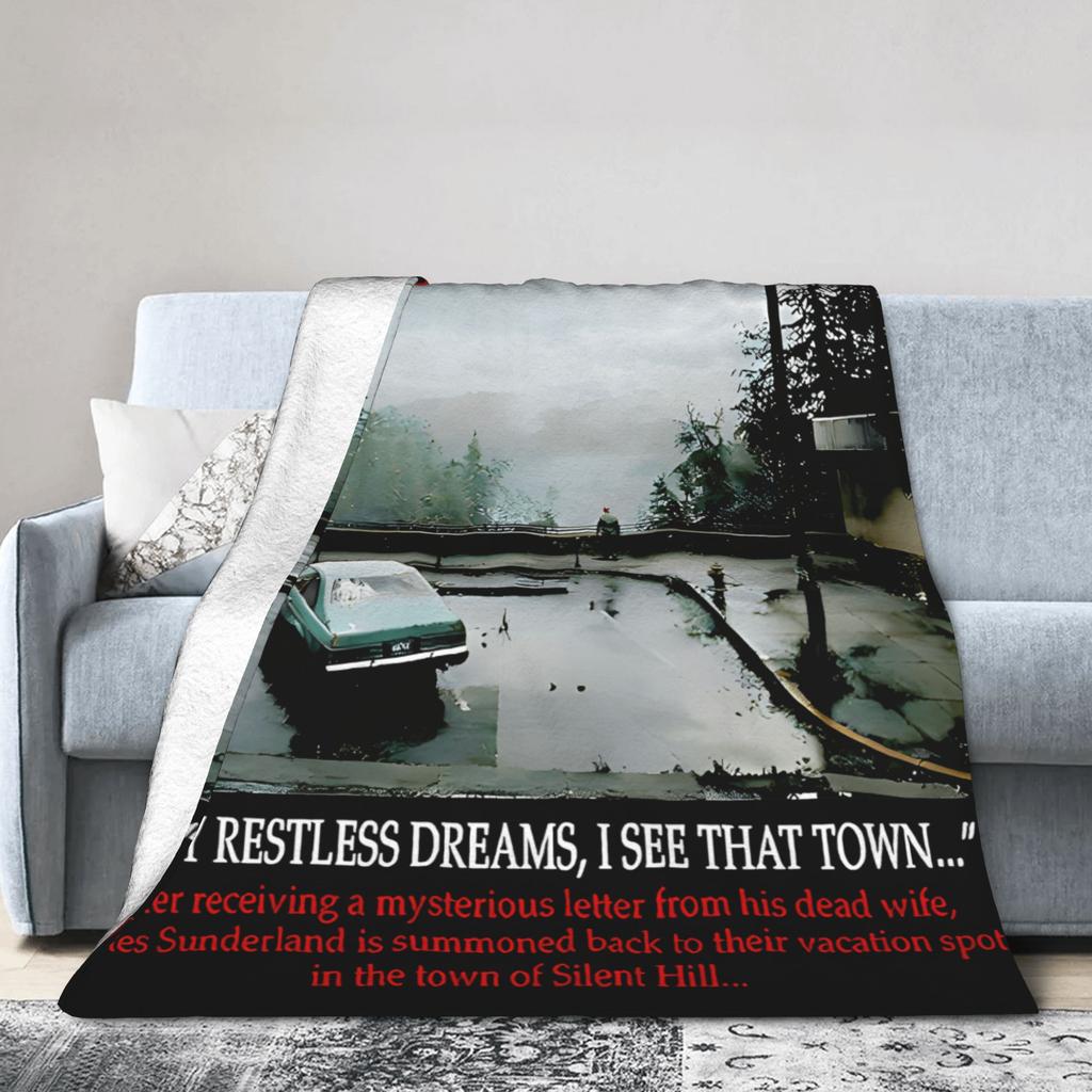 Silent Hill 2 Flannel Blankets Winter Game Warm Soft Throw Blanket for Children Outdoor Novelty Bedspread Sofa Bed Cover