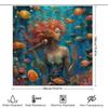 Underwater SymphonyWomen with Long Flowing Hair Playing a Guitar In an Artistic Shower Curtain Set Decorative Waterproof Bathtub