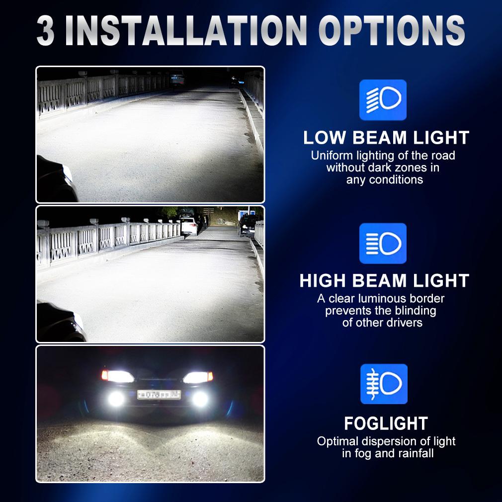 2st 15000LM H7 H4 LED Strålkastarlampor H11 H8 H1 Canbus Bil Dimljus 35W Fläktlös LED-lampa Auto Körljus 12V 6500K Plug&Play