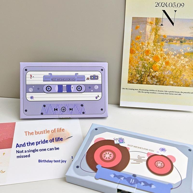 60/300S Recordable Audio Greeting Card Tape Tape Style Diy Audio Message Card For Birthday Anniversary Valentines Holiday Gifts