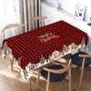 Christmas Printed Tablecloth Holiday Xmas Party Table Cover Decorative Dining Table Cloth for Home Kitchen Rectangular Round