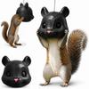 Squirrel Head Bird Feeder Outdoor Hanging Cartoon Garden Decor