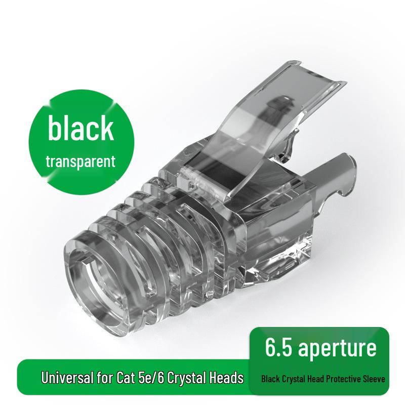 RJ45 Crystal Head & Claw-Shaped Protective Sleeves - Transparent Cat5/Cat6 Boot
