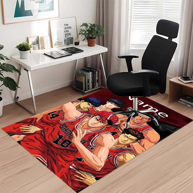 Custom Name Slam Dunk Printed Carpet, for Office Chair Living Room Bedroom Kitchen Room Decor Gifts.