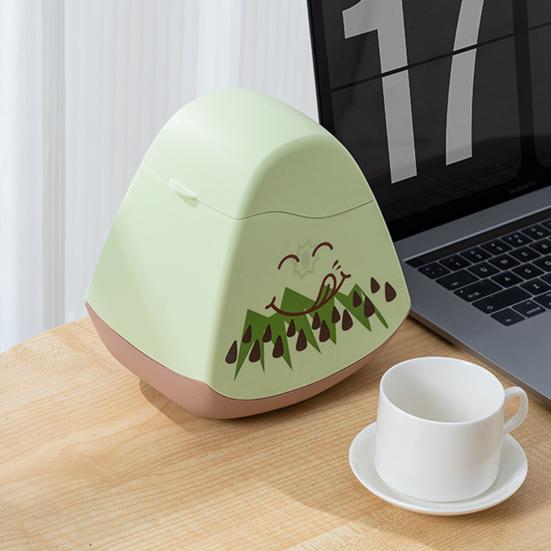 Desktop Trash Can Small Body Large Capacity Fruit Pattern Design Flip Cover Mini Waste Basket Home Decor