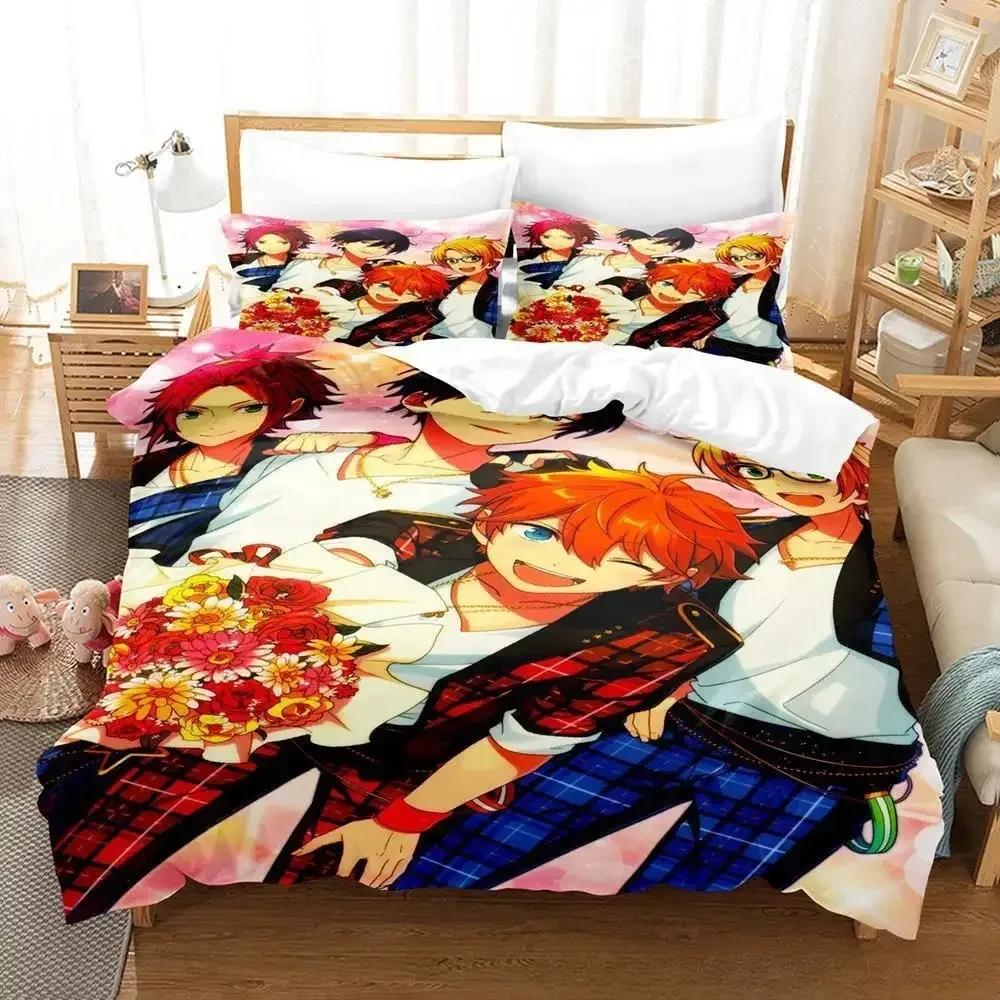 Ensemble Stars Bedding Set Single Twin Full Queen King Size Bed Set Adult Kid Bedroom Duvet Cover Sets 3D Anime Bed Sheet Set