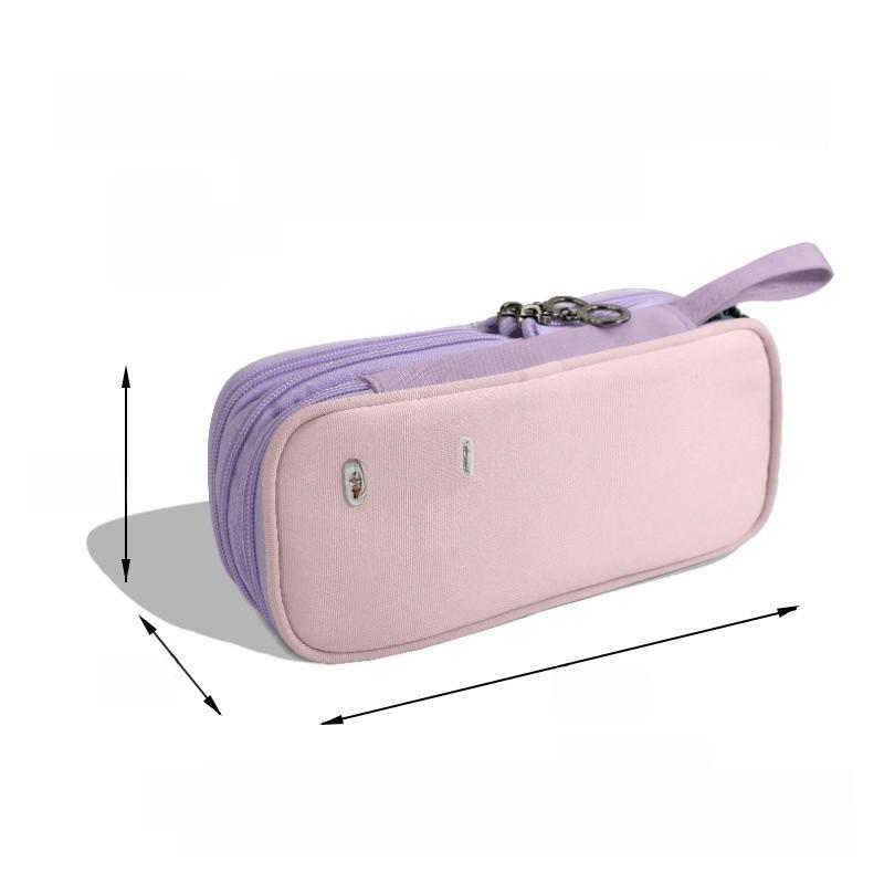 Canvas Three Layer Pencil Case With Large Capacity For Students And Creative Office Supplies
