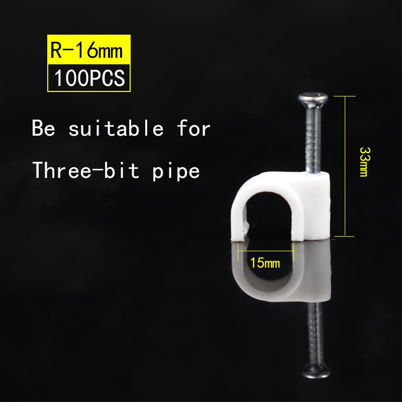100pcs Cable Clips 4/6/8/10/12/14/16/20mm Cable Wire Clips Nail In Cable Clips Cable Tacks Coaxial Nail Clamps  Nails For Cords