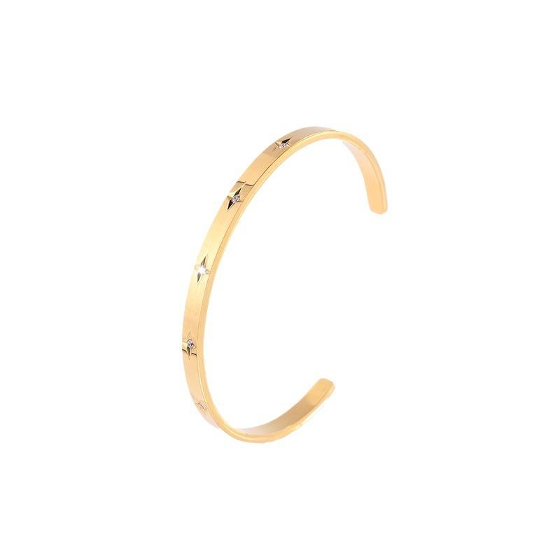 Titanium Steel , Gold Open Octagram , High-end Female, European and American Fashion Light Luxury Niche   .