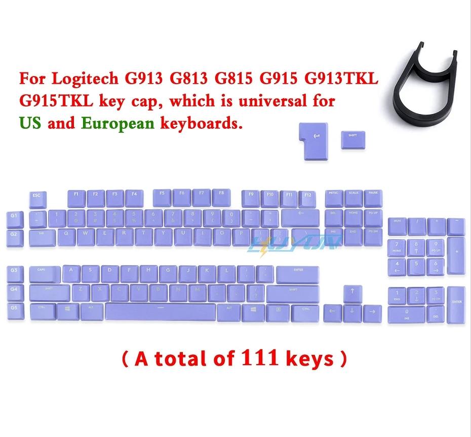Replacement Keycaps for Logitech Mechanical Keyboard, Replacement Parts, Black and White, G815, 813, G915, 913, TKL
