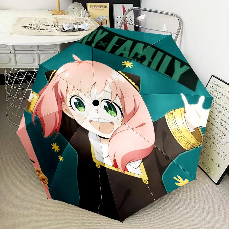 Spy Family Adventure Umbrella Folding Umbrella, Automatic Umbrella 8-Frame for Travel, Camping Use Gift for Halloween Christmas