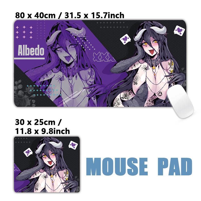 New Design Japanese Anime Overlord Skull Ainz Ooal Gown Albedo Sexy Girls Black Mouse Pad Mousepad XXL Keyboard Desk Mat