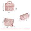 1pc/set Floral Quilted Makeup Bag, Multifunctional Makeup Bag, Large Capacity Travel Makeup Box, Cute Portable Toiletry Bag Set