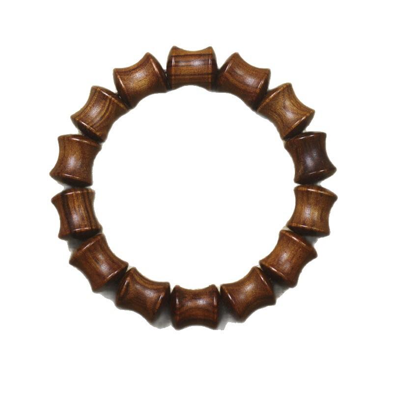 Black Rosewood Bamboo Joint Bracelet, Rising Step by Step Prayer Beads