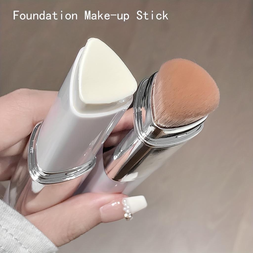 Přírodní krycí hydratační make-up v tyčince - Budovatelné krytí, Hydratační pudrový základ s aplikátorem s hrotcem, Hnědé/bílé odstíny