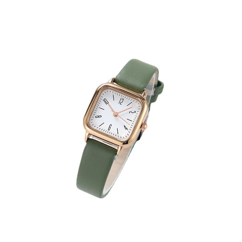 Douyin Moda Kadın Deri Kemer Saat - Basit Romen Rakamları Kuvars Tasarımı