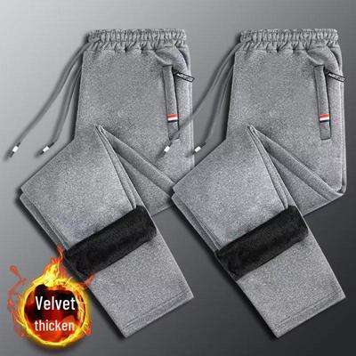 Jungen Einfarbig Plus Samt Verdickte Sweatpants - Lässiger Wintertrend für Teenager