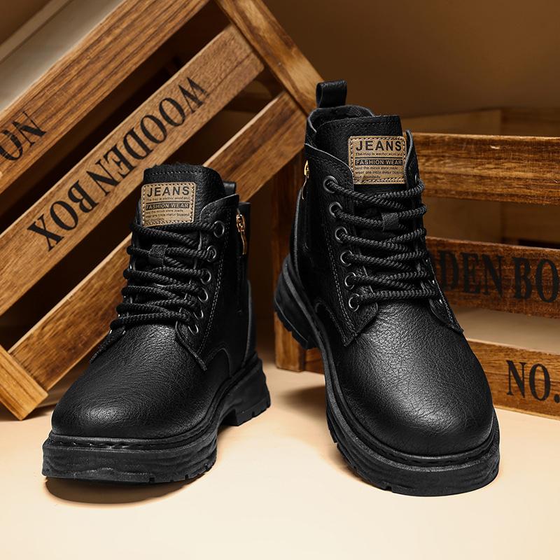 Luxury Men Ankle Boots Retro British High-top Men Boots Fashi High Quality Leather Shoes 2026 New Outdoor Men Motorcycle Boots