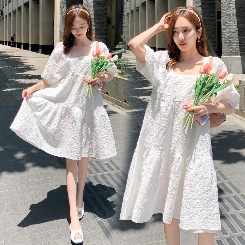 High-End Mid-Length Loose Maternity Dress - Short-Sleeved, Versatile, and Stylish for Summer and Spring