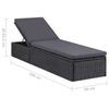 Sun Lounger Poly Rattan Black and Dark Grey