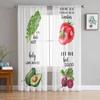 Watercolor Vegetable Texture Sheer Curtains for Bedroom Living Room Decoration Window Curtain Kitchen Tulle Voile Organza Drapes