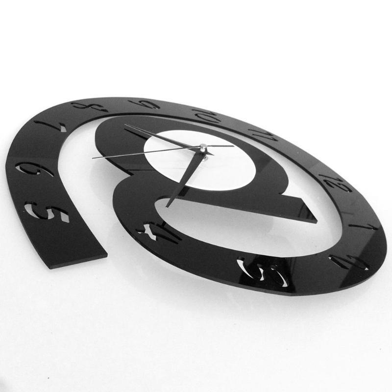 Letter Shape 3D Digital Wall Clock Decor Big Silent Acrylic Home Clock