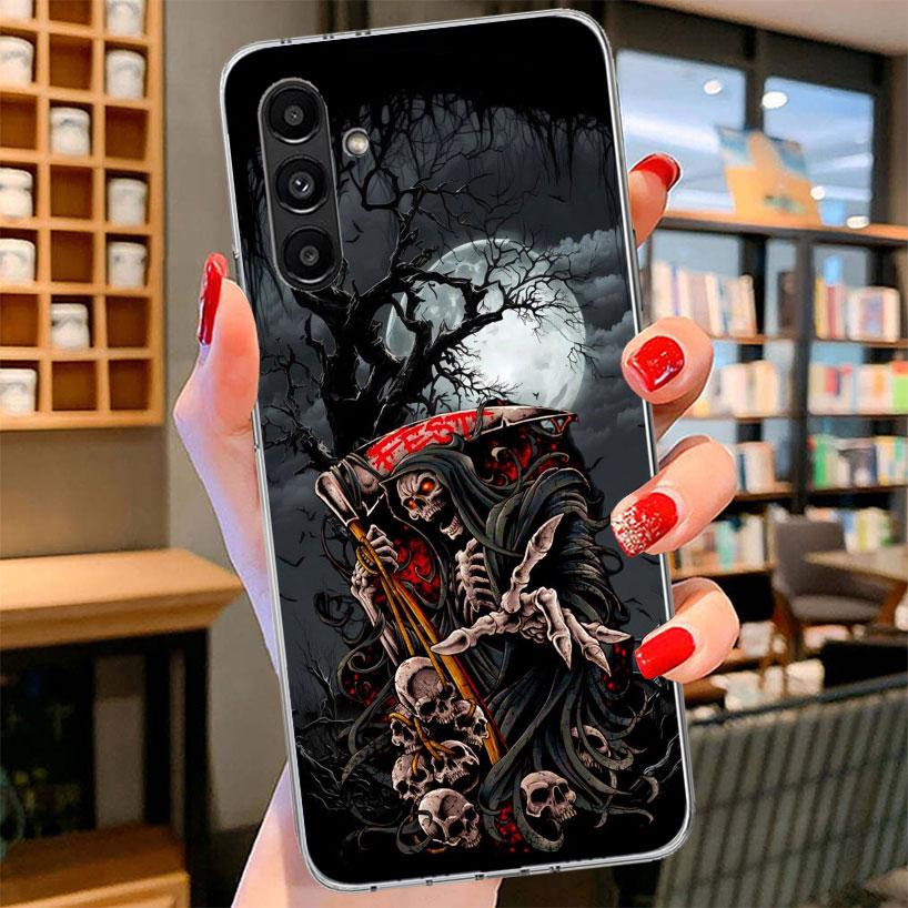 Death Grim Reaper Skull Scythe Phone Case For Samsung Galaxy A17 A37 A57 A16 A26 A36 A56 A15 A25 A35 A55 A14 A24 A34 A54 A13 A23