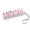 MAIMOOO Keychain Tester Fingertip Toy And Stress Reliever Cute Pink Glowing Cat Mini Keyboard Pendant (Translucent/Opaque).