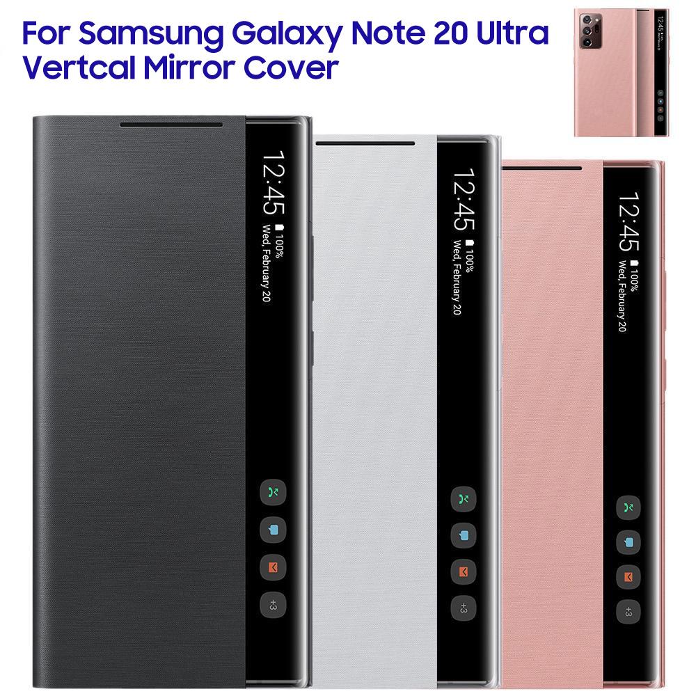 Vertical Mirror Clear Smart View Flip For Samsung Galaxy Note 20 Ultra Note20 Ultra View Flip Cover Case
