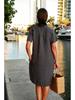 2023 European & American Cotton Linen Shirt Dress with Pockets & Buttons