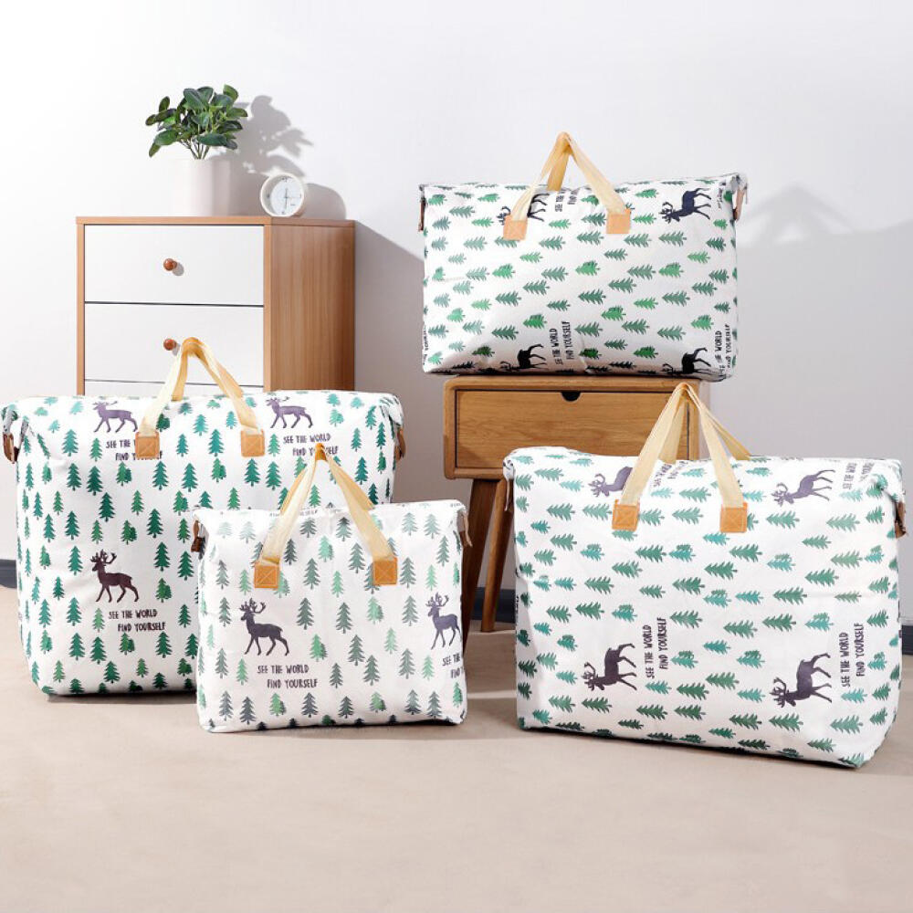 Large Capacity Zipper Storage Bag with Carry Handles, Waterproof Organizer for Quilts, Clothes and Moving