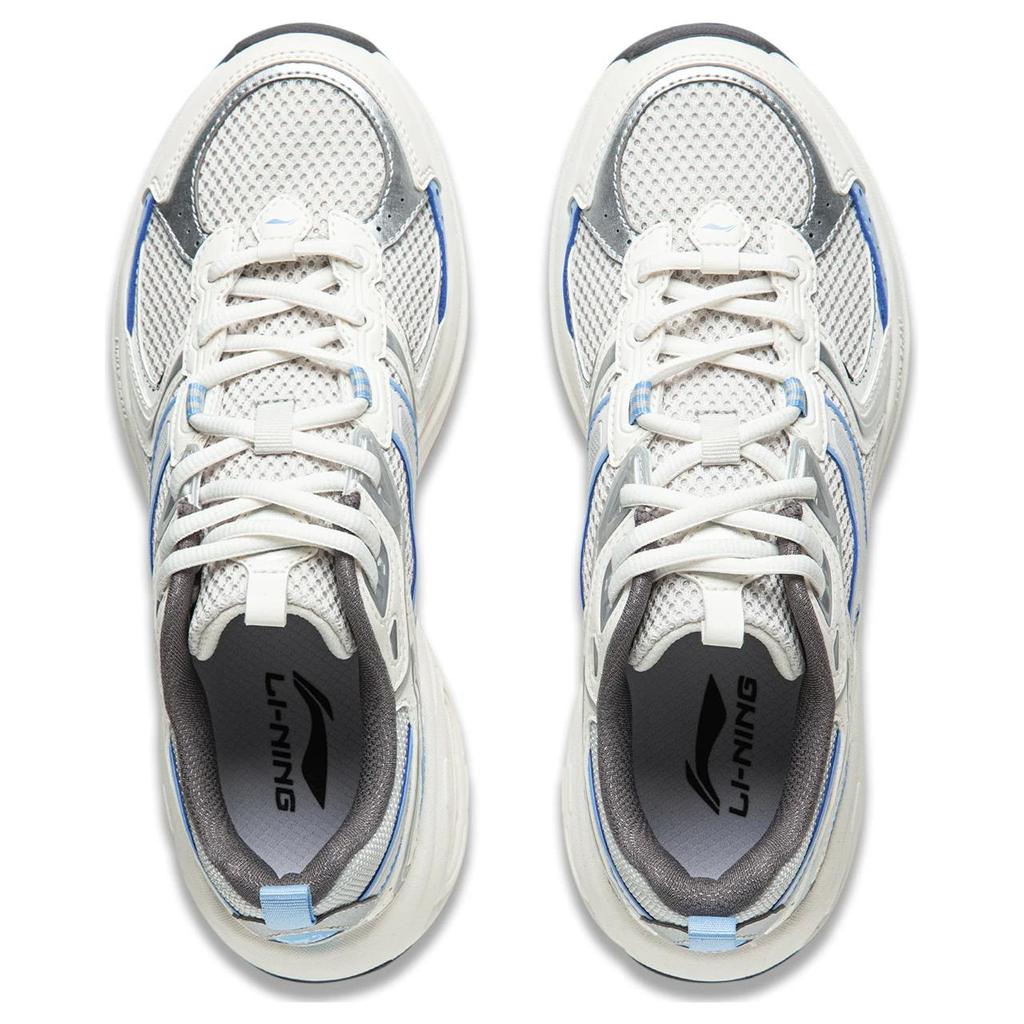 Li Ning 92 Cici Comfortable Versatile Classic Slip Resistant Durable Rebound Low Top Lifestyle Casual Shoes Women Sneaker White Silver Blue AGCU034-12
